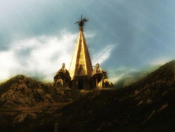 Low angle view of traditional building against sky