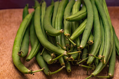 Close-up of green chili peppers
