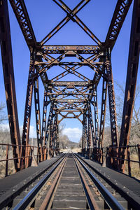Vintage steel iron railroad train bridge