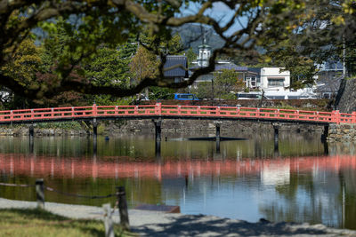 Bridge over river in city