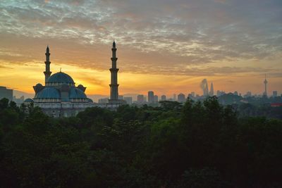 View of cathedral against sky during sunset