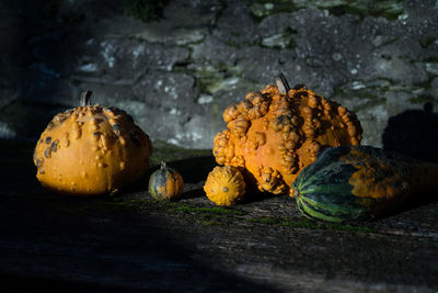 Close-up of pumpkin on table