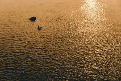 High angle view of people on beach