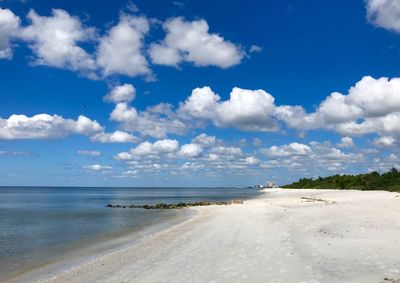 Scenic view of beach against sky