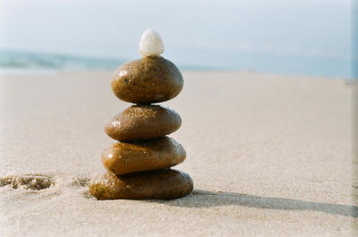 Close-up of pebbles on beach