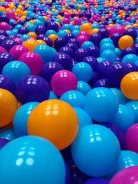 High angle view of multi colored balloons