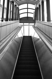 Low angle view of escalator