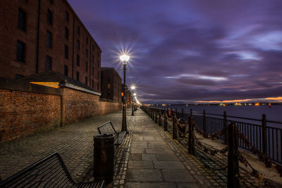Dusk on the liverpool waterfront