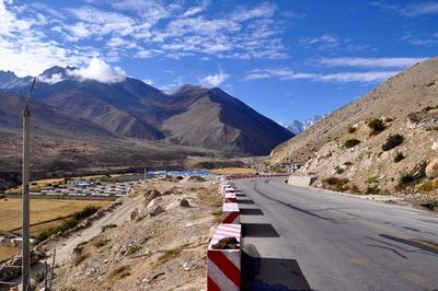 Road with mountains in background