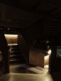 Illuminated staircase in building