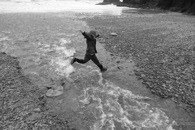 View of woman in sea