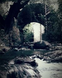 Stream flowing through rocks