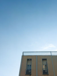 Low angle view of building against clear sky