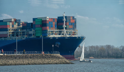 A big ship on the river