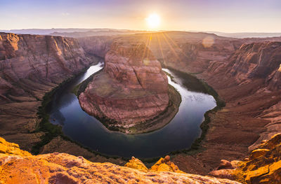 Aerial view of rock formations