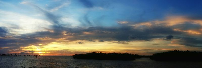 Scenic view of sea at sunset