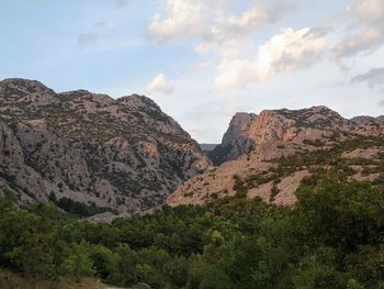 A canyon at sunset 