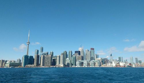 View of cityscape against cloudy sky