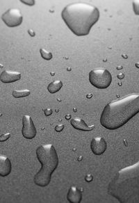 Full frame shot of water drops on table
