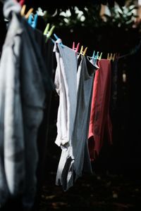 Laundry drying on clothesline outdoors