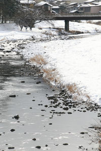 Frozen lake during winter