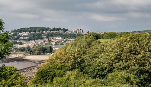 Panoramic view of townscape against sky