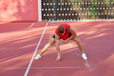 Full length of man running