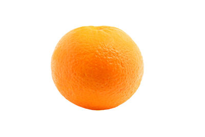 Close-up of orange apple against white background