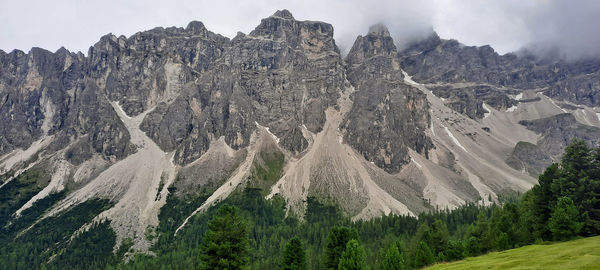 Panoramic view of landscape and mountains against sky