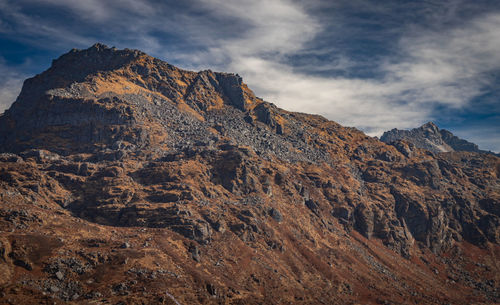 Scenic view of rocky mountains against sky