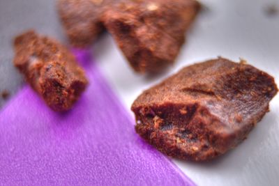 High angle view of food in plate