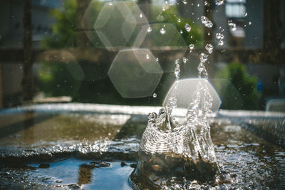 Water splashing in fountain