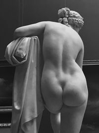 Rear view of woman sculpture