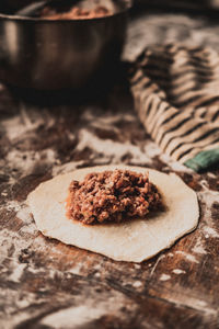 Close-up of cookies on table