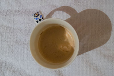 Directly above shot of coffee cup