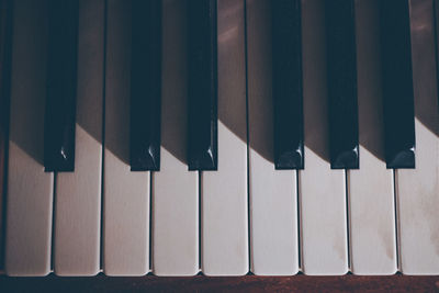 Close-up of piano keys