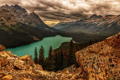 Scenic view of mountains against sky