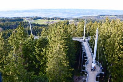 High angle view of bridge against sky