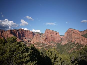 Scenic view of rocky mountains against sky