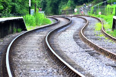 Curve railroad tracks