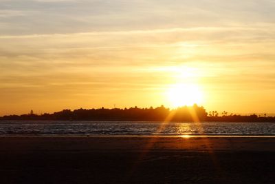 Scenic view of sunset over sea