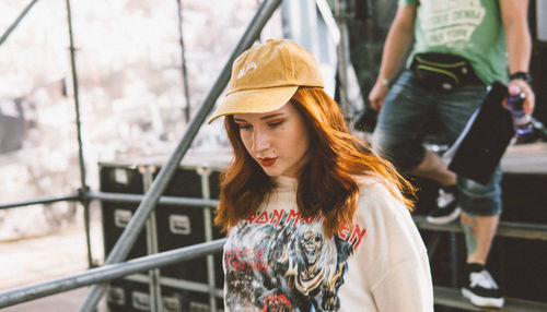 Young woman looking at camera