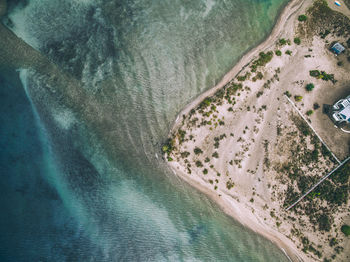 High angle view of sea shore