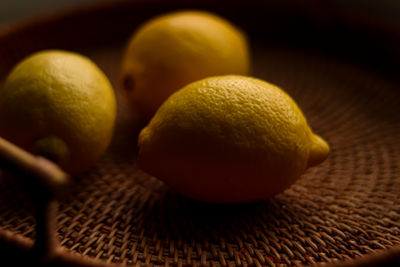 Close-up of lemon on table