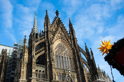 Cologne cathedral on sunny blue background