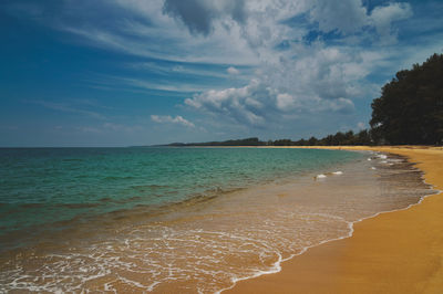 Scenic view of beach against sky