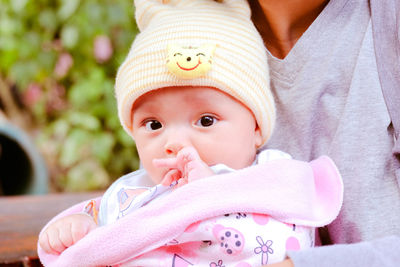 Close-up of cute baby girl