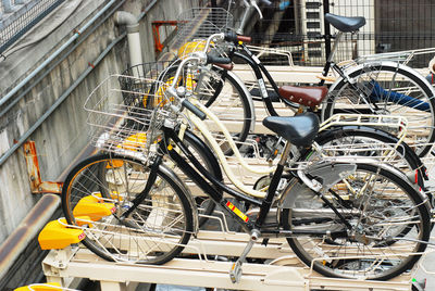 Bicycle in parking lot