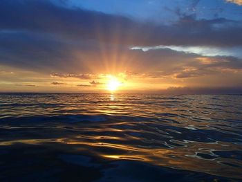 Scenic view of sunset over sea