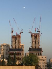 Cranes at construction site